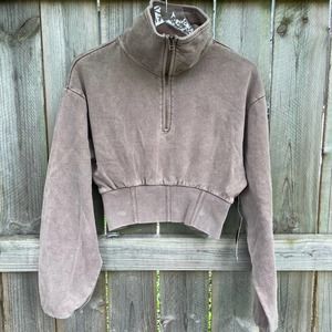 Urban Outfitters Brown Cropped Sweatshirt